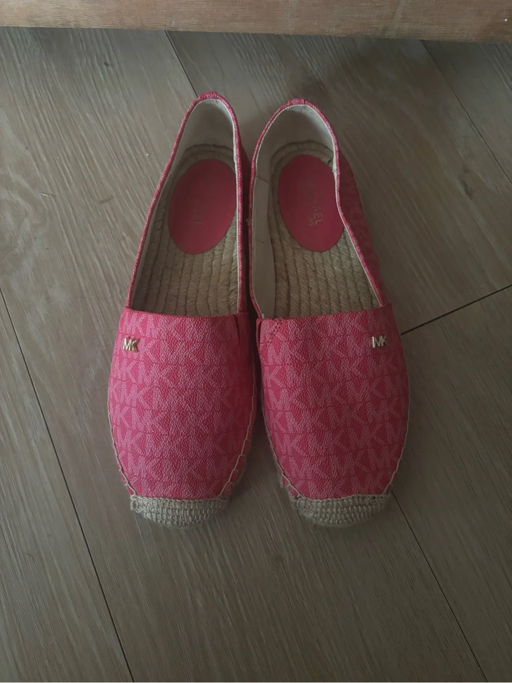 Michael Kors Coral Pink MK Logo Espadrilles